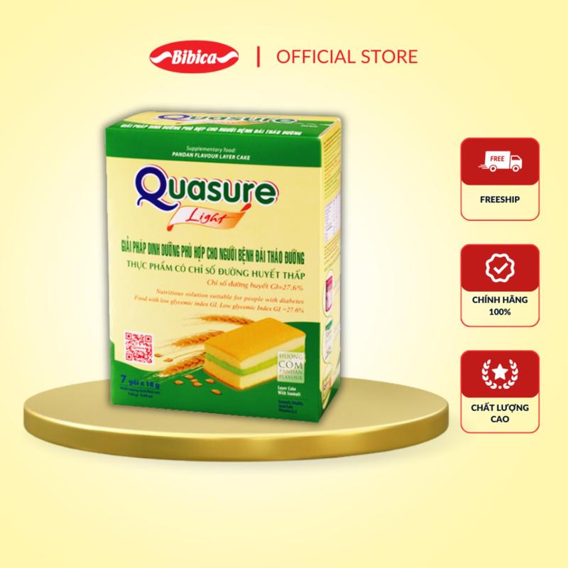 Combo Mix 2 Hộp Bánh Quasure Light Bibica dành cho người ăn kiêng và tiểu đường - Quasure Bông Lan Cốm 126g/ Quasure Quy 140g 2