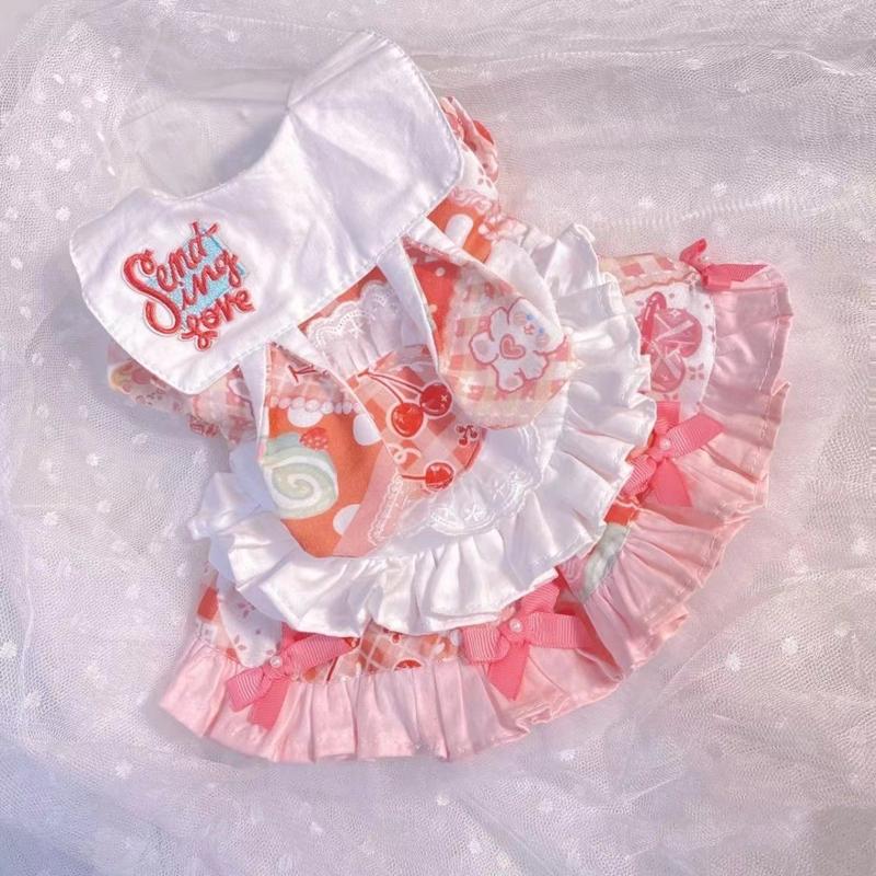 Product Introduction of Pink Princess Bailey Sweet Puff Sleeve Dress Cat Dog Clothes Summer Maltese Thickened Spring Autumn Style 3