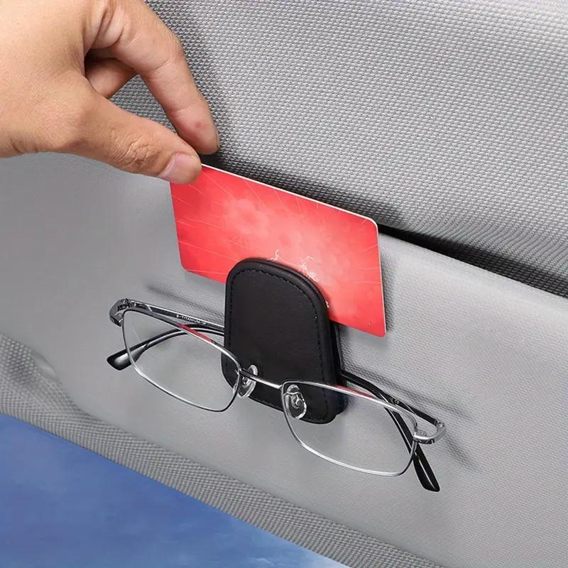 Product Introduction of Car Sun Visor Glasses Holder, Magnetic Car Sun Visor Card & Glasses Holder, Universal Car Interior Accessories for Driver 2