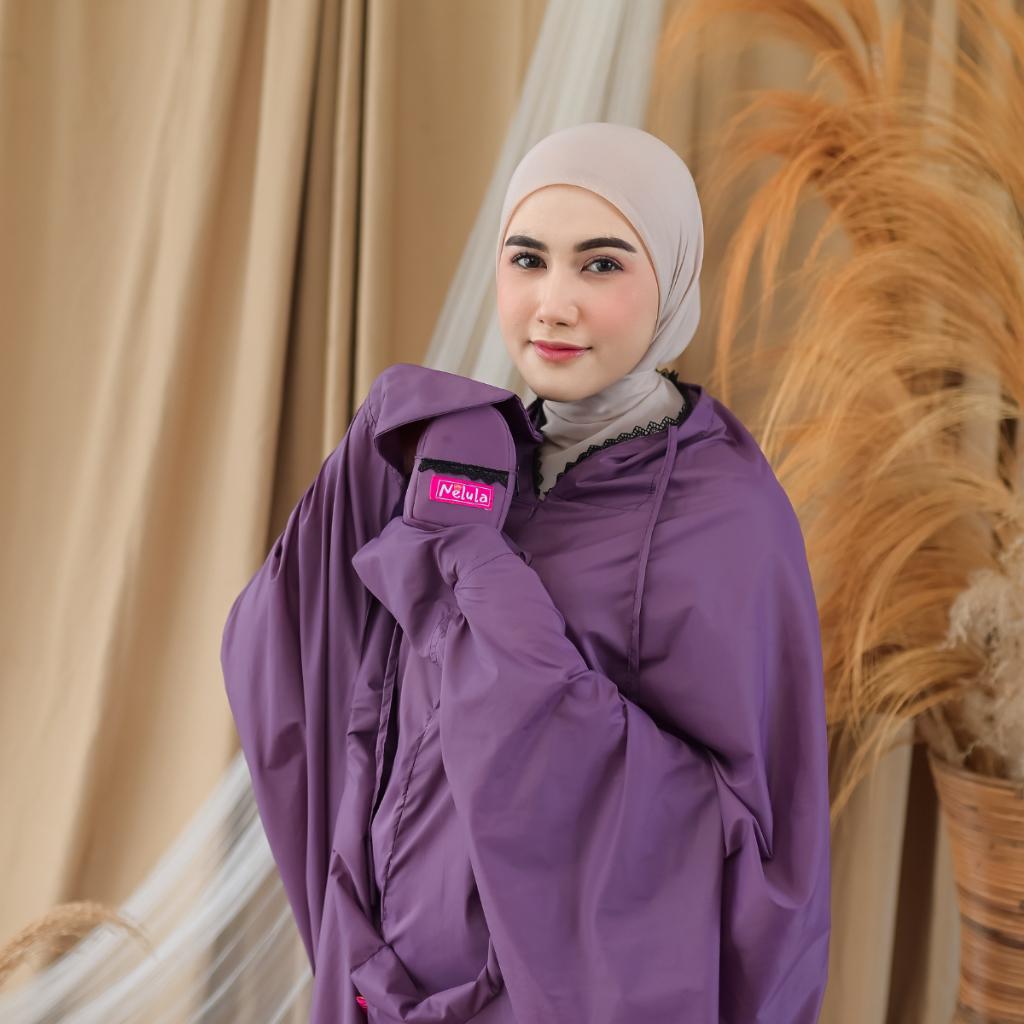 Mukena Traveling Terusan Mini Pouch Terkecil 2in1 Jumbo Dewasa Parasut Premium Korea Free Sajadah + Tasbih | Mukenah Travel Nelula