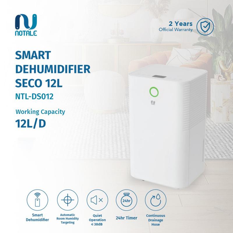 Notale Seco Smart Dehumidifier Serap Kelembapan With Wifi 12L-hari 1