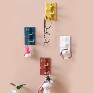 Cangkuk Plastik Organ, Reka Bentuk Kreatif, Lekap di Dinding, Tanpa Paku, Sesuai untuk Dapur, Pintu Belakang, Pakaian dan Bilik Mandi, Pelbagai Guna, Cangkuk Pelekat Supplies