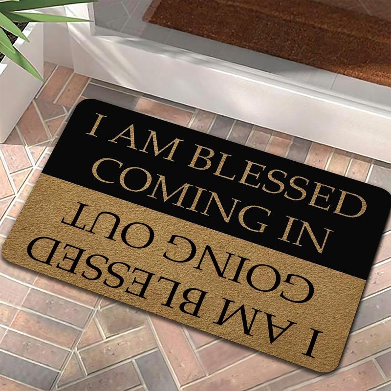 Letter Pattern Welcome Door Mat, Funny Non-slip Floor Mat, Household Decorative Mat for Home Living Room Bedroom Kitchen 2