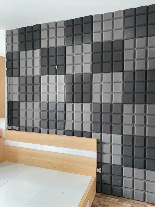 Mút cách âm dán tường 9 ô kháng cháy 50x50x4cm CHƯA CÓ KEO 0