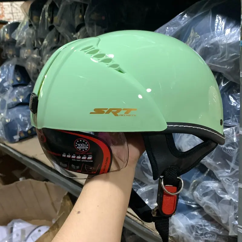 Mũ Bảo Hiểm Nửa Đầu SRT Kính Âm Chính Hãng BH 12 Tháng - Helmet 7