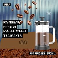 Gambar USEA RAINBEAN French Press Coffee and Tea Maker Pot Plunger Borosilicate 350ml - CP15 - Hitam dari Usea Official Store Kota Administrasi Jakarta Barat 1 Tokopedia