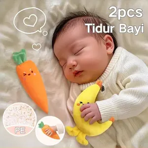 【COD】2pcs Bayi Anti-takut Wortel Cincin Memegang Bayi Mainan Menenangkan Mainan Tidur Baby`s Hand Grip Sudah Sepasang Kanan & Kiri Toys - Boneka Genggam Lucu untuk Tidur Bayi dengan Desain