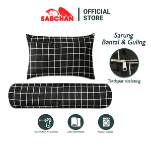 Sabchan -  Sarung Bantal Guling Resleting Berbahan Polymicro Adem dan Lembut