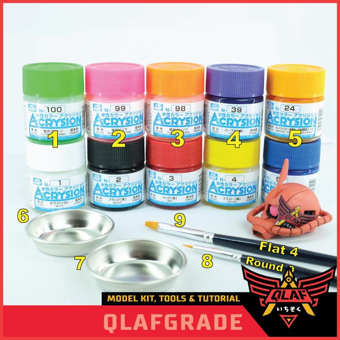 Gambar PAKET CAT MR ACRYSION - Basic for beginner Model Kit Gundam paint cat - PAKET CAT MR ACRYSION dari Wahkhilaf Kota Surabaya 4 Tokopedia