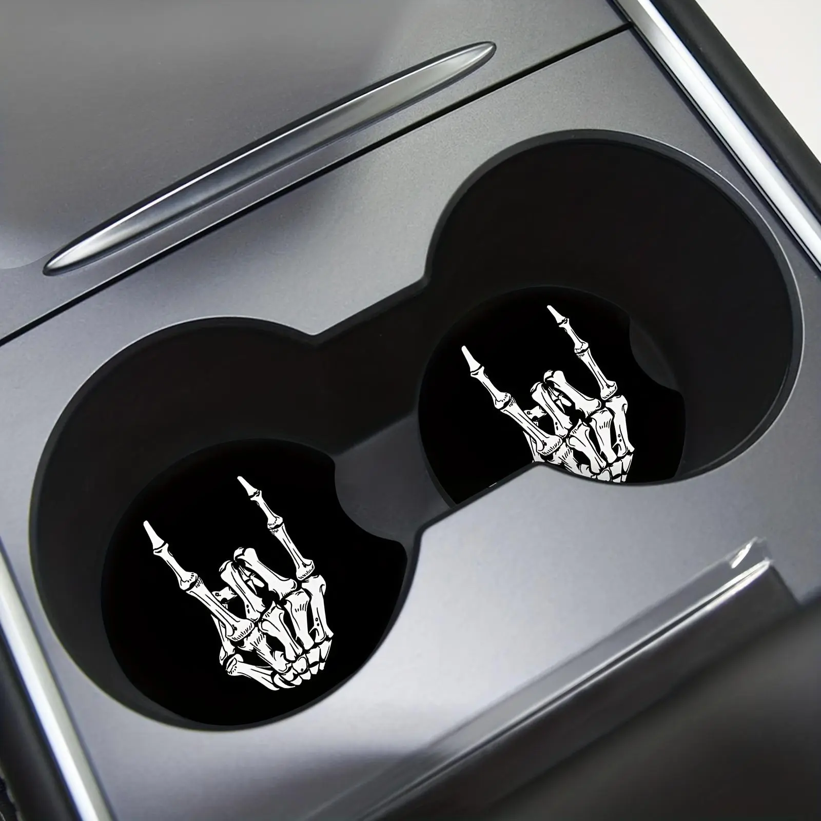 Car Coaster, Creative Skull Pattern Car Coaster, Anti-slip Coaster For Most Cars