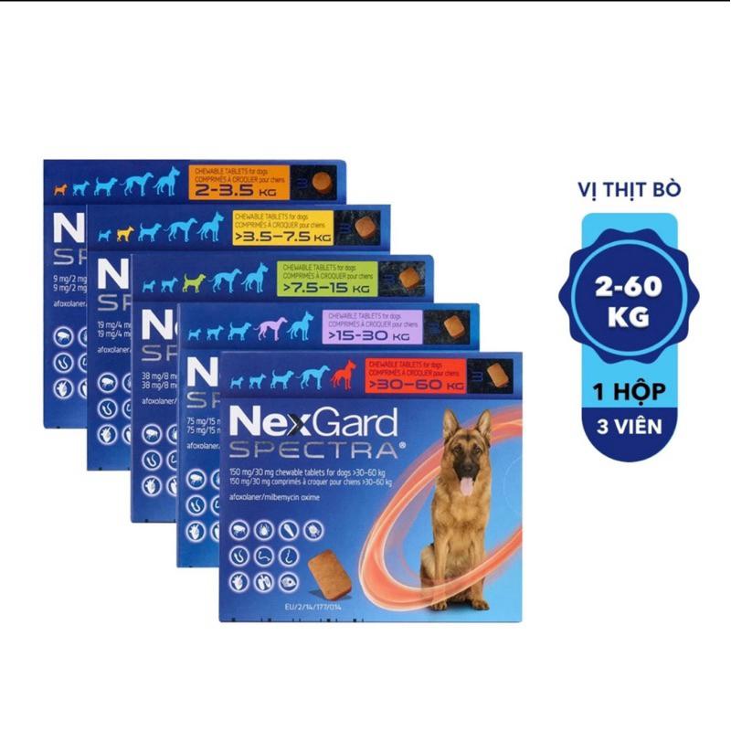 Nexgard Spectra - Viên trị giun, trị ve cho chó - Phòng và trị nội ngoại ký sinh trùng (MỘT VIÊN LẺ) - MINIMAL Pet