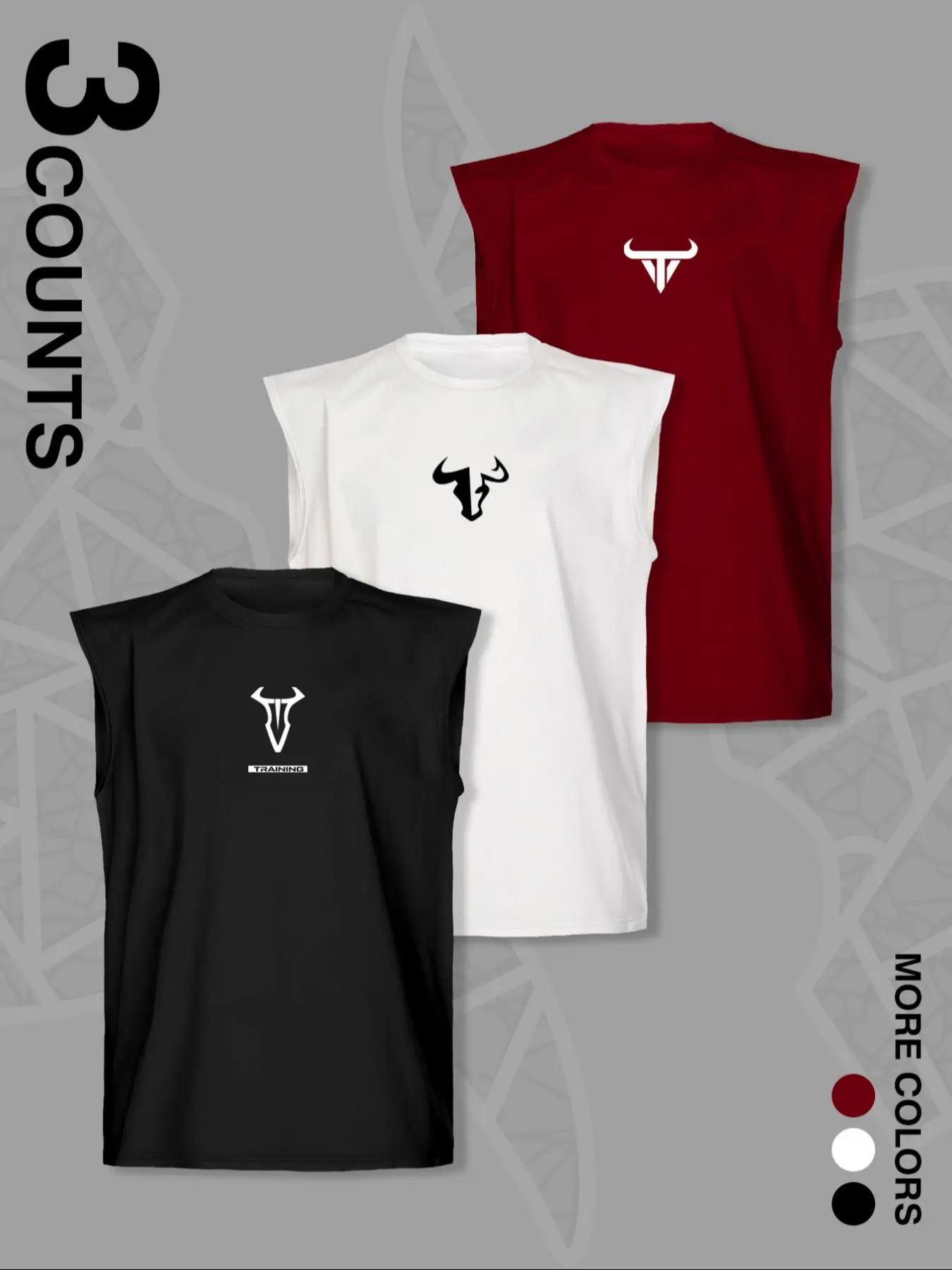 Men's Letter & Bull Head Print Round Neck Tank Top, Regular Fit Casual Sleeveless Crew Neck Top for Summer, Fashion Men's Top for Daily Wear, Tshirt
