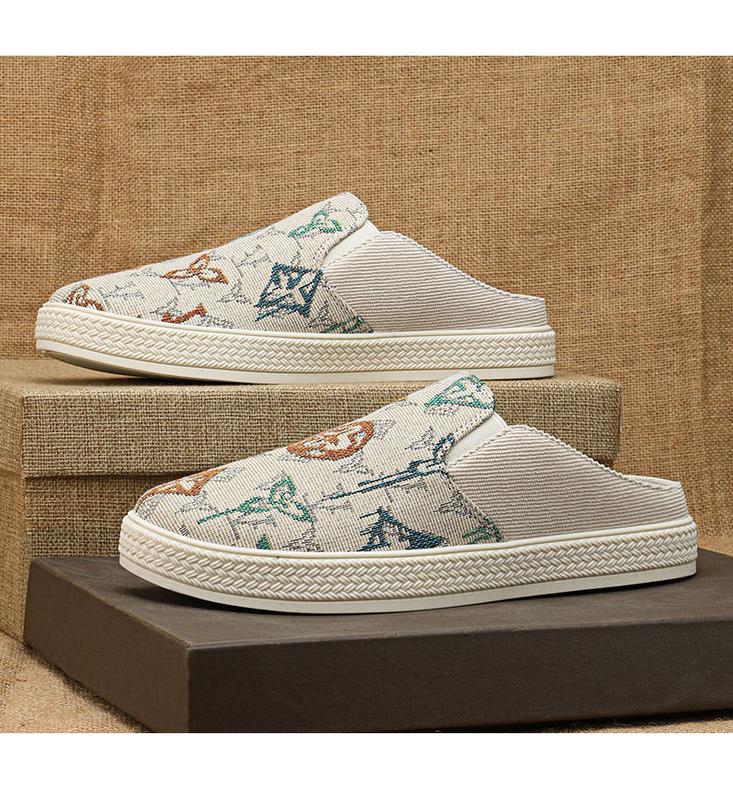 Product Introduction of [Factory Direct Sales] Canvas Shoes Men's Summer Thin Slip-on Half Slippers Men's Shoes Casual and Lightweight Old Beijing Cloth Shoes 17