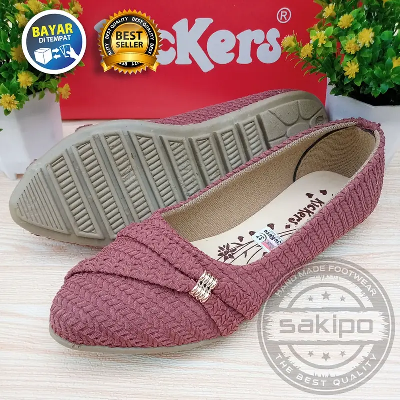 Sepatu Balet Rajut Slempang Samping Murah Trendi Untuk Sepatu Sekolah Dan Kerja / Sakipo Hitam Shoes Karet Wanita / Flat Shoes Hitam Kerja Kuliah / Flatshoes Wanita Kerja Kuliah Hitam 5