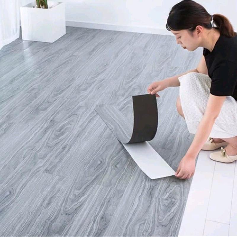 Combo 1m2=7 miếng dán sàn nền nhà giả gỗ siêu nhẹ DFLOO giấy dán nền giả gỗ Sẵn keo bóc dán dễ dàng thi công tại nhà. KT 15,2x91,4cm