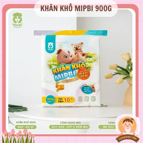 Khăn khô đa năng Mipbi 900g gói lớn tiết kiệm cho bé và cả gia đình