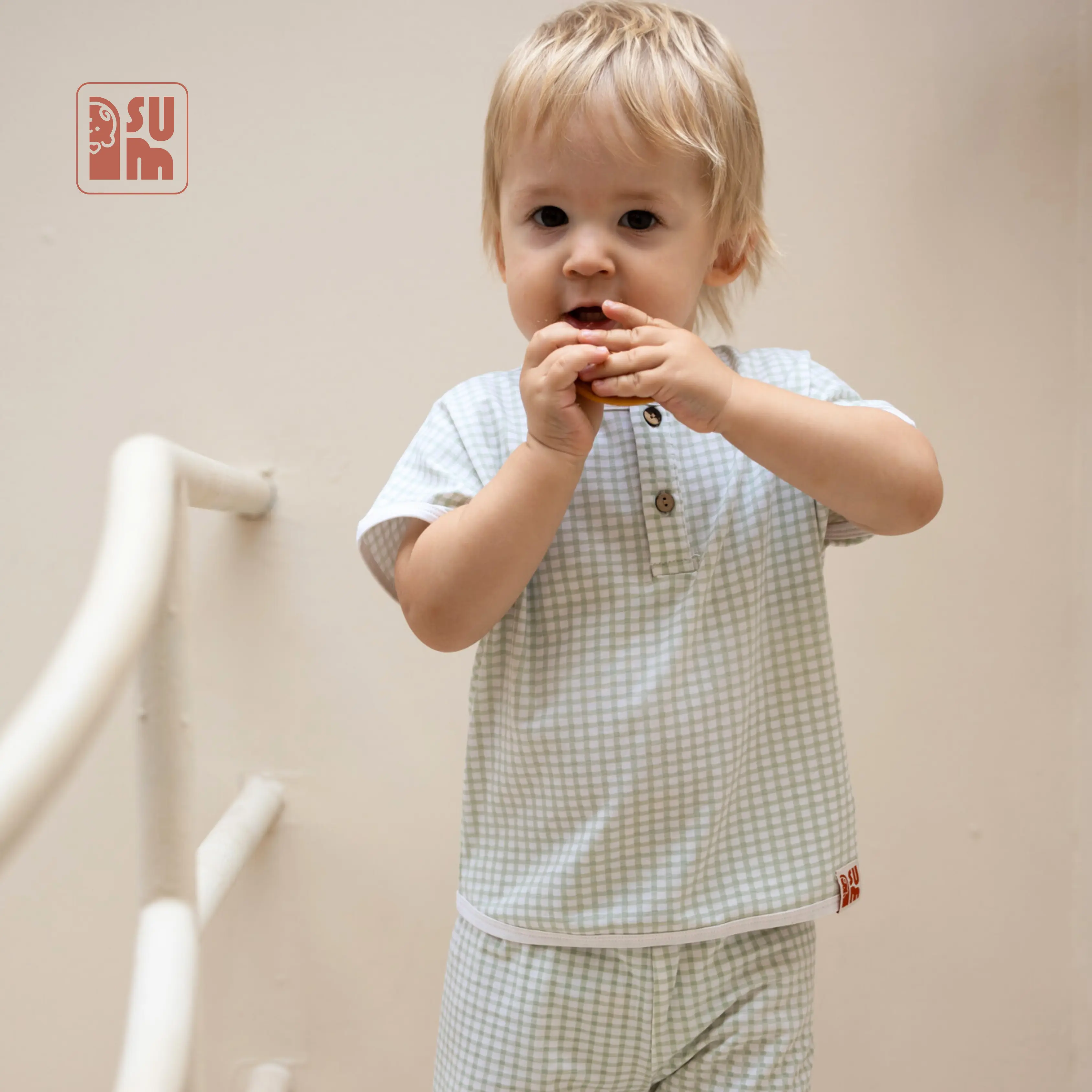 Bộ Cộc Tay Chubby Cho Bé Vải Cotton Supima Mềm mại, Thoáng Khí thương hiệu I am SU
