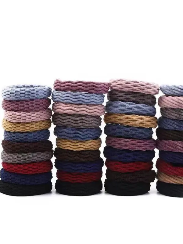 Random Color Simple Plain High Stretch Hair Tie (60pcs), Casual Versatile Elastic Hair Accessories for Women & Girls, Minimalist Headwear Suitable for Thick Hair, Rubber Bands 2