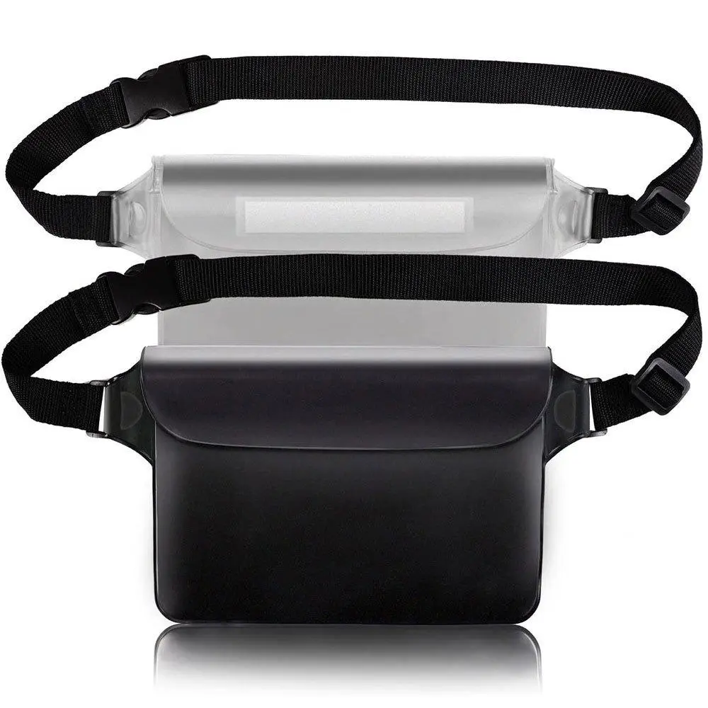 Adjustable Waist Strap Phone Pouch, 2 Counts Portable Waterproof Touch Screen Swimming Phone Bag, Waterproof Phone Bag for Beach, Canoeing and Water Activities, Sports Outdoor Accessories
