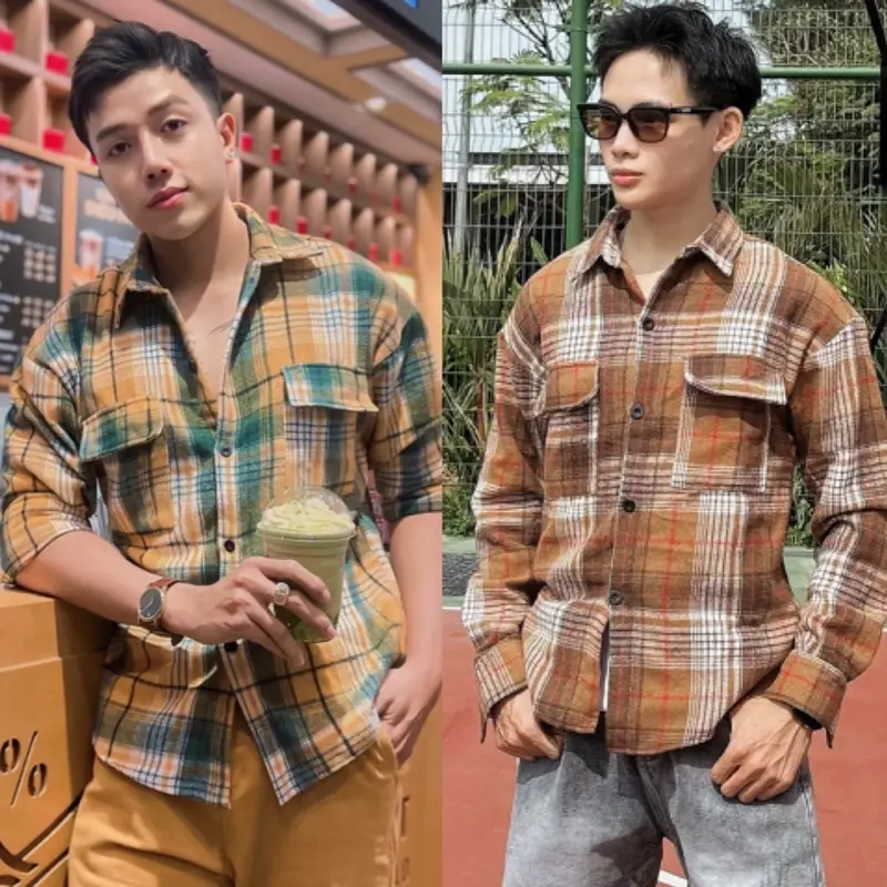 Áo Sơ Mi Khoác FLANNEL JACKET Caro Chất Vải Dày Mr Smile 99 Shop SM121 Menswear 0