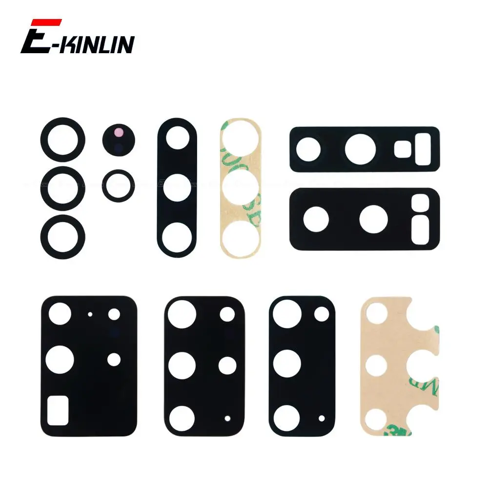 Ống kính thủy tinh camera sau với miếng dán dính cho Samsung Galaxy Note 20, 10, 9, 8, S21, S20 Plus, các bộ phận Ultra FE Lite, 2 miếng\ lô