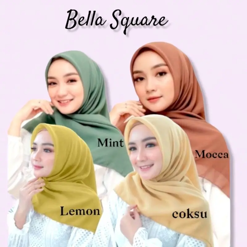 Jilbab bella square segiempat Pollycotton 110x110 1