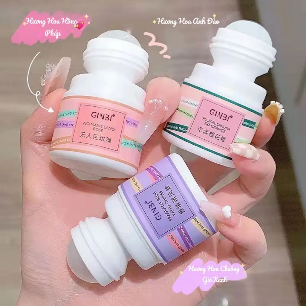 Combo 3 Hộp Lăn Khử Mùi Hôi Nách Ginbi Hương Hoa Cỏ Tươi Mát, Tạo Lớp Màng Nhanh Giúp Nách Khô Thoáng, Không Gây Bết Dính, Khử Mùi Hôi