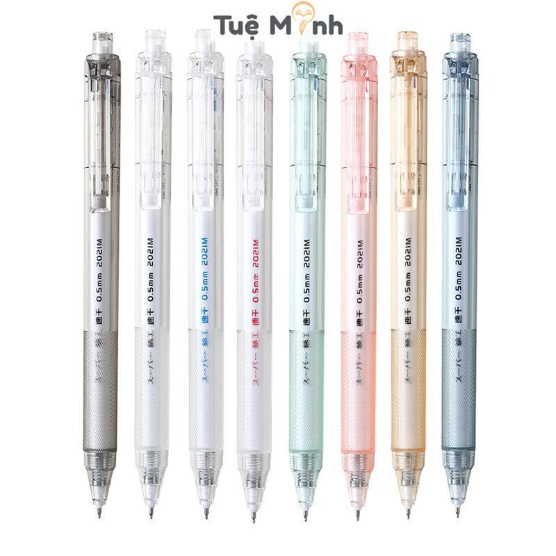 Bút bi bấm thân trong màu morandi B61 Bút mực gel nhanh khô, vỏ màu trong suốt xinh xắn