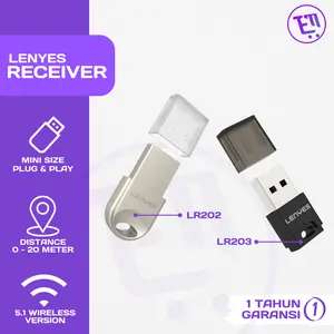 LENYES LR202 LR203 Bluetooth Receiver USB Wireless Adapter 5.1 Penyambung Bluetooth Audio Mobil Speaker