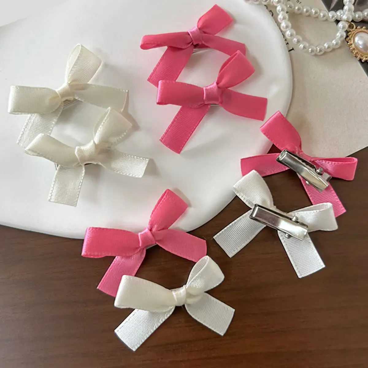 Kẹp Tóc Nơ, Cỡ Nhỏ Góc Phẳng 3Cm, Nhiều Màu, Phụ Kiện Tóc Ruy Băng, Phong Cách Múa Ba Lê, Kẹp Ngọt Ngào Ins, Đồ Trang Trí Tóc tết lace  bows