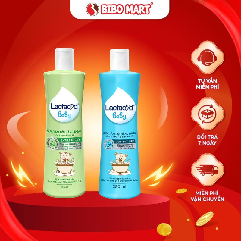 Sữa Tắm Gội Trẻ Em Lactacyd Milky Sữa Tắm Gội 2 Trong 1 An Toàn Bảo Vệ, Nuôi Dưỡng Da và Tóc Cho Bé 500ml