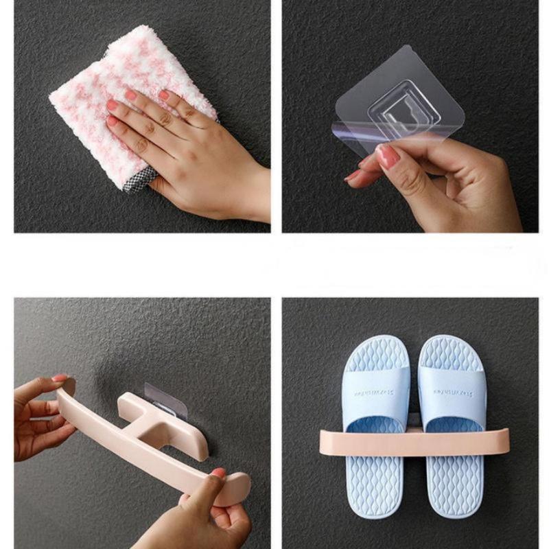 Giá Để Dép Treo Tường, Hàng Mới Về, Không Cần Đục Lỗ, Móc Treo Đồ Lặt Vặt, Chịu Lực, Thích Hợp Cho Khăn Và Thoát Nước, Tiết Kiệm Không Gian, Giá Để Giày Trong Phòng Tắm, Cuộc Sống Dễ Dàng 8