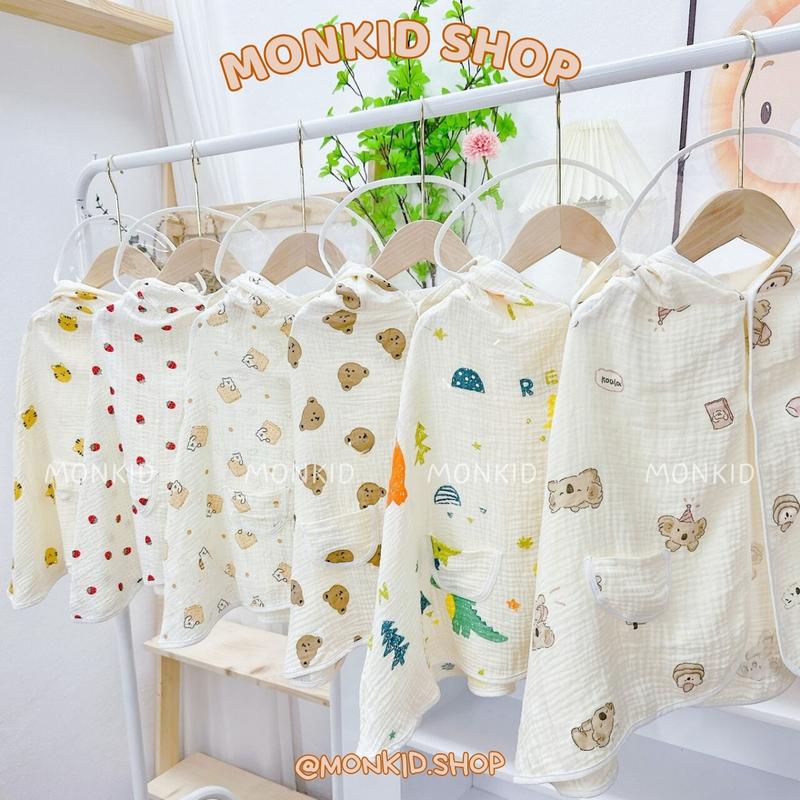 Áo choàng chống nắng cho bé kèm kính chắn giọt bắn, áo chống nắng cho bé vải xô muslin cho bé 1-4 tuổi