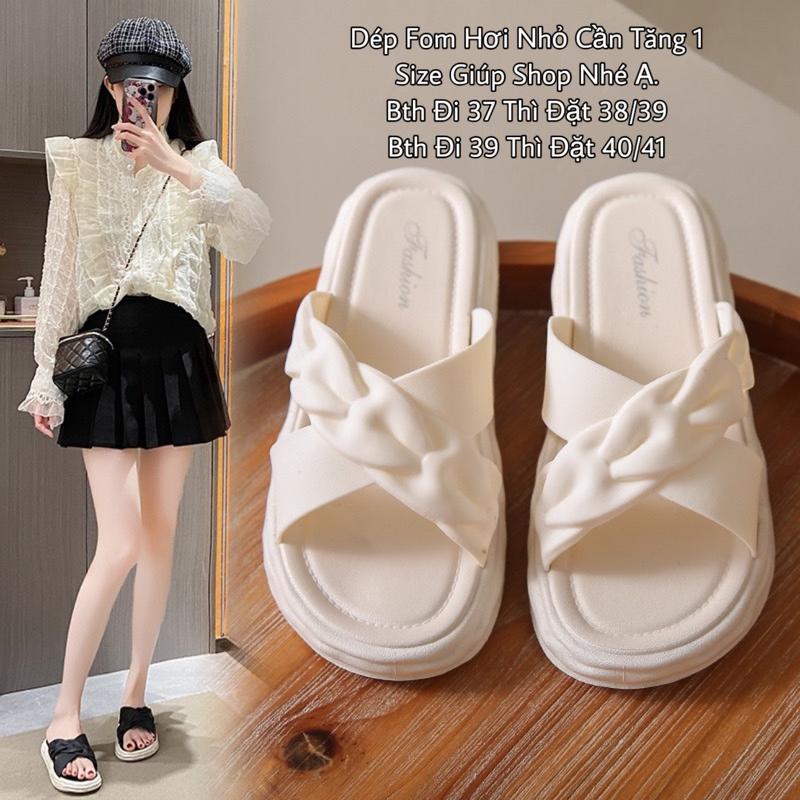 Dép Lê Chéo Nữ Phiên Bản Mới 2023,Đế Tăng Chiều Cao Phong Cách Vintage Bánh Bèo Dễ Thương Hot,2 Màu Sắc Cute DéP Shoes Sandal DéP GiàY