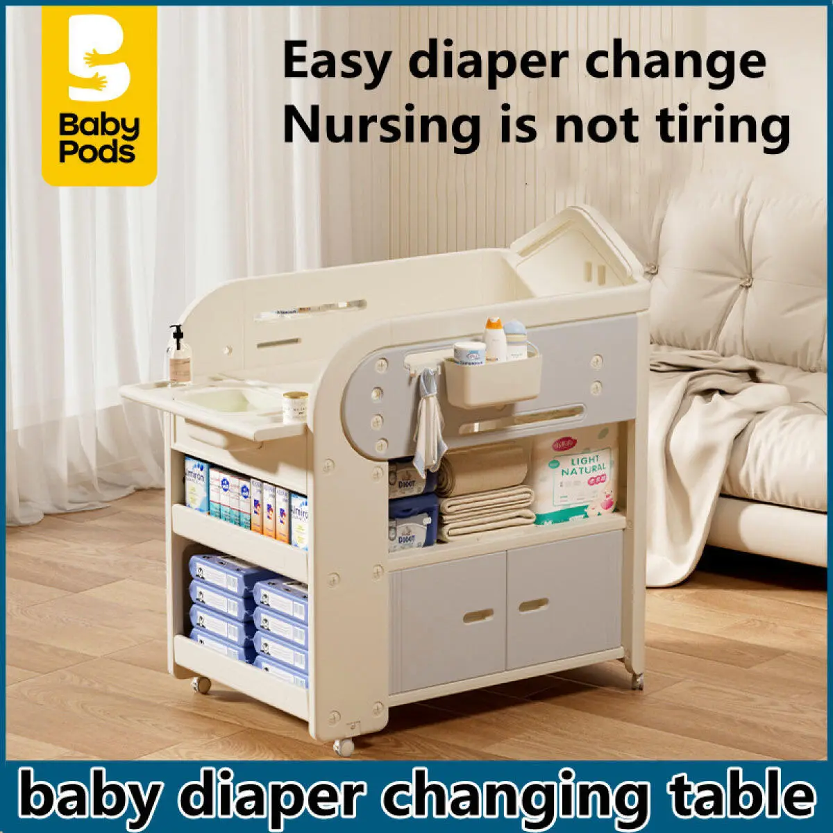 Movable baby Diaper Changing Table Portable Bath Daycare Center Household Standing Baby Changing Table Baby Changing Table