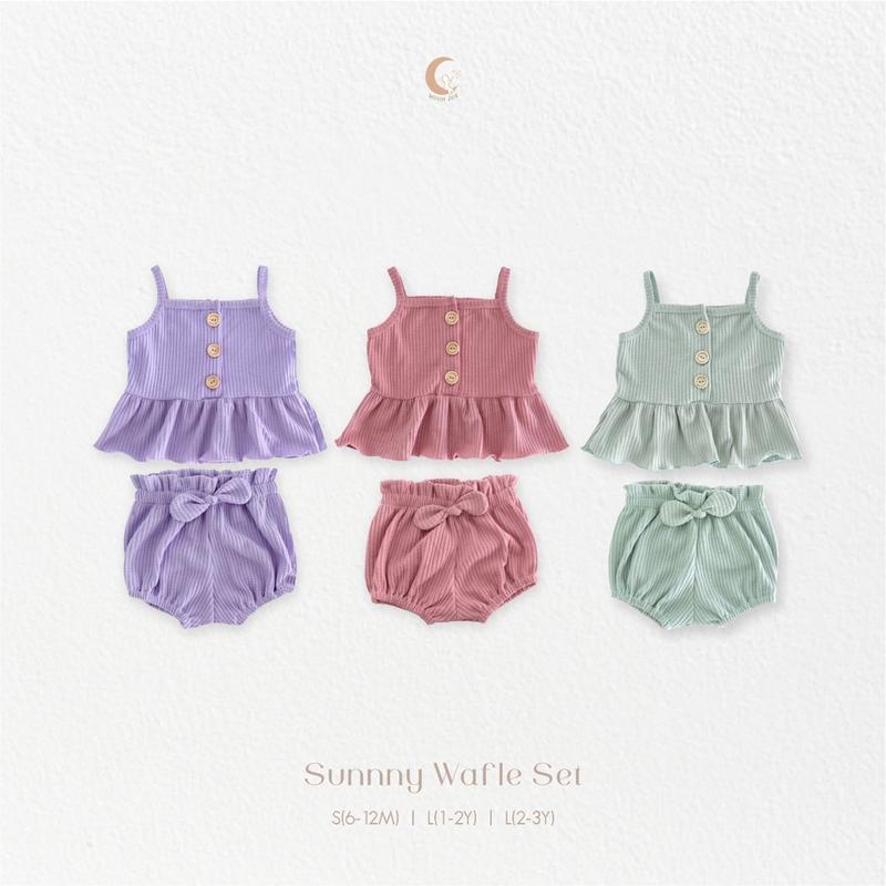 MOONJOY - SUNNY WAFFLE SET - setelan one set anak perempuan tank kutungan 3