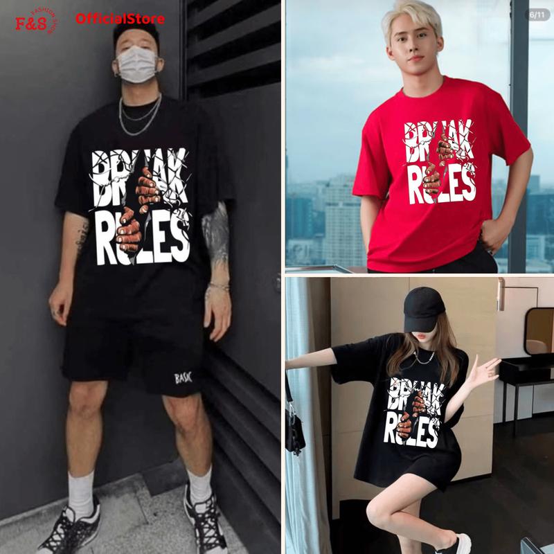 Áo thun nam nữ tay lỡ BREAK RUDDE from rộng - Áo unisex F&S cho cặp đôi bạn bè Top Women Cổ Tròn Voi