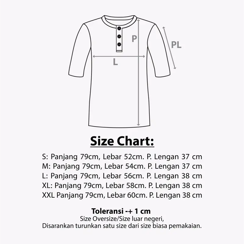 Kurta Pakistan Bahan Kaos Lengan 3/4 Baju Koko Muslim Fashion Dewasa Nyaman Panjang 6