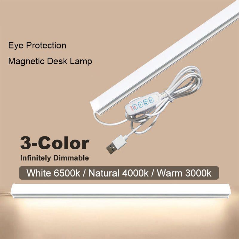 Đèn học LED dán tường bảo vệ mắt chống cận tùy chỉnh 3 màu sáng và mức độ sáng cắm điện dây USB dài Phòng ký túc xá