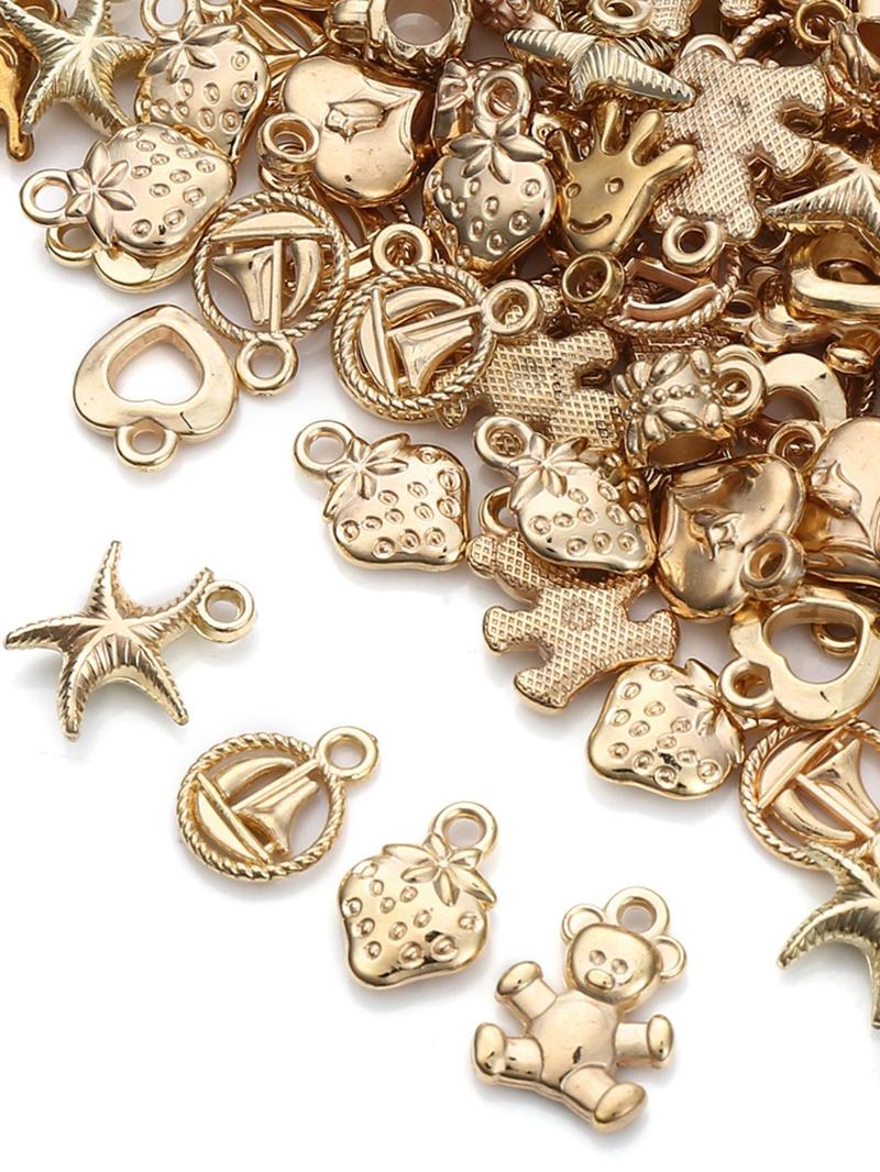 Product Introduction of Random Mixed Shape Animal & Heart & Starfish Design Pendant, Fashionable DIY Jewelry Accessories for Bracelet & Necklace & Keychain & Phone Chain 0