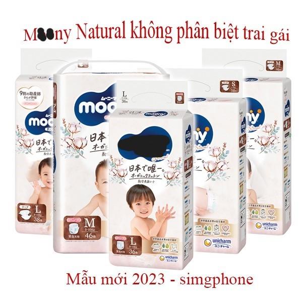 Tã Bỉm Mony Natural Trắng Dán/Quần Đủ Size NB62/S58/M48/L36/XL32 Cho Bé