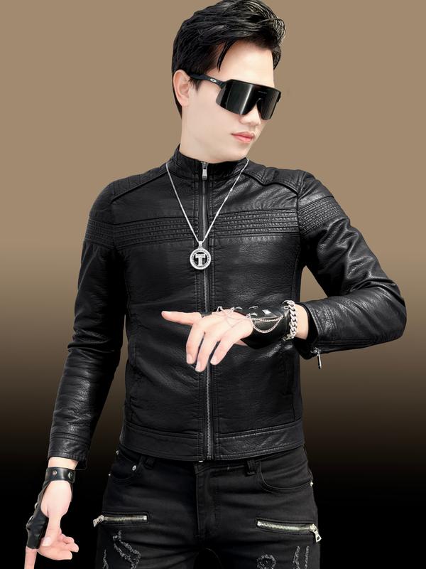 Áo Da Nam Hoàng Gia Phom Ôm Lót Nhung Cao Cấp Siêu Đẹp Dành Cho Nam - Menswear