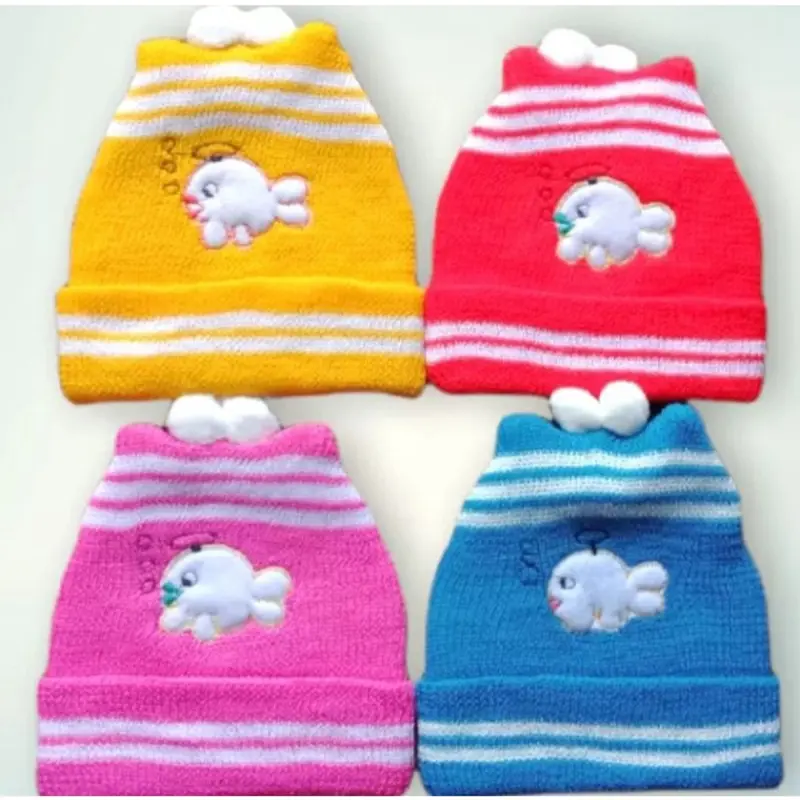 Topi Bayi Rajut / Kupluk Rajutan Perlengkapan Bayi Baru Lahir Murah - Labeling - Perempuan, Bunda 1