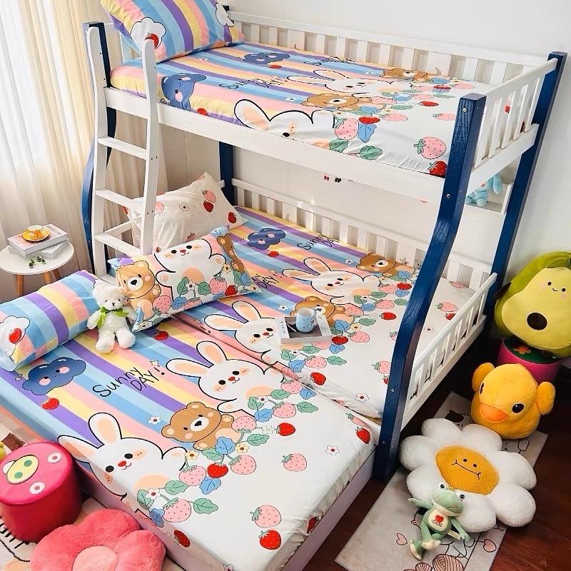 Ga giường trơn kí túc xá Cotton kích thước 80x190cm, 1mx2m, 1m2x2m, giường đơn, giường tầng sinh viên ở khu ktx. (Chưa kèm vỏ gối) - Mềm mại, -Thoáng mát Nhập khẩu bởi H2T Bedding