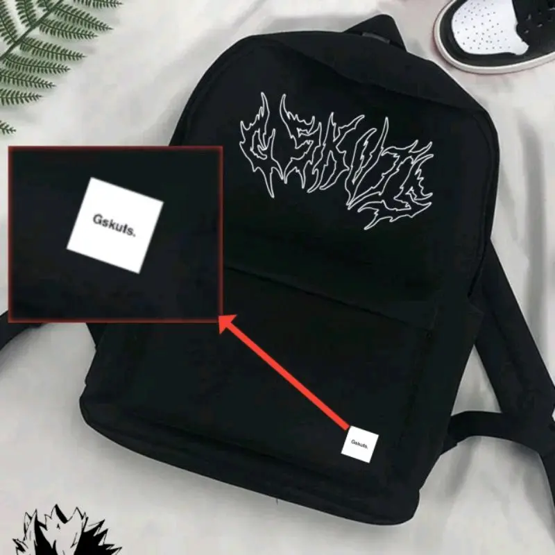Tas Ransel Backpak/ Gendong Gskuts Edition Black White Graphic Metal Hitam Backpack