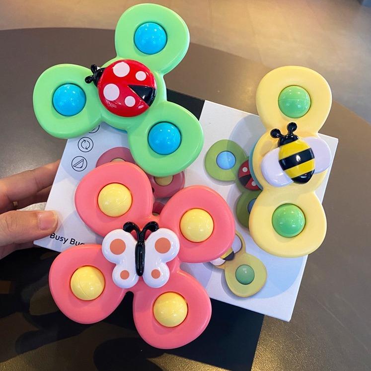  Set 3 con quay spinner con quay đồ chơi chong chóng dính tường âm thanh vui nhộn cho bé 