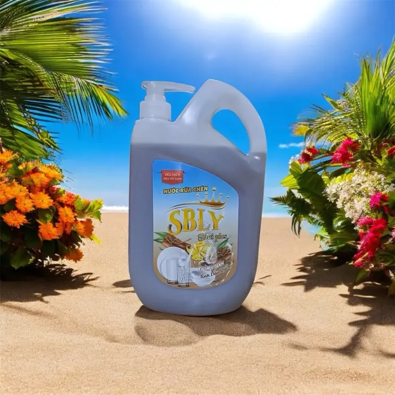 Nước rửa chén SBLY hương quế đánh bay dầu mỡ, khử sạch mùi tanh và bảo vệ da tay can 2000ml