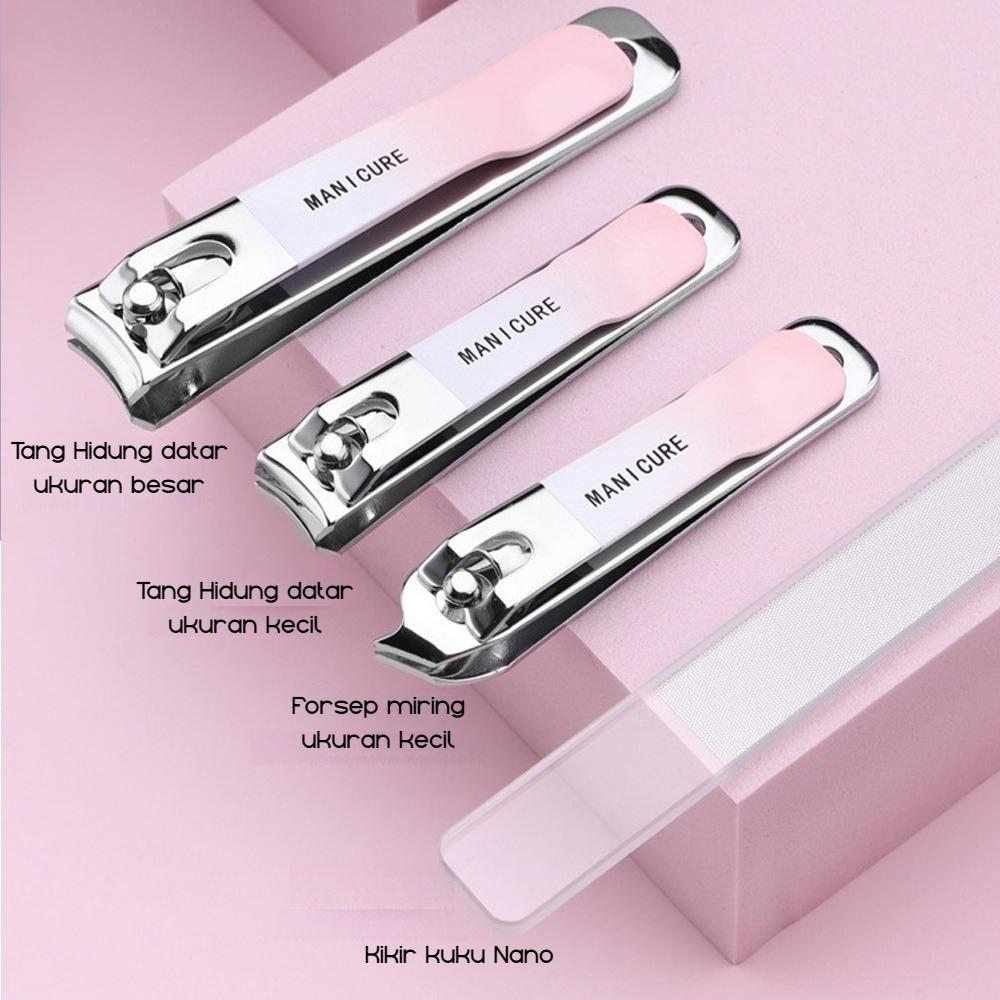 Gunting Kuku Set 4 pcs Premium - Carbon Steel Anti Karat, Gunting Kutikel, Alat Pedikur & Manikur Profesional untuk Perawatan Kaki dan Tangan di Rumah