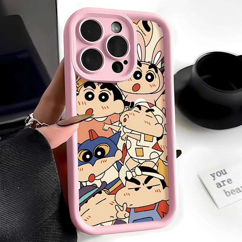 Product Introduction of Ốp Điện Thoại Họa Tiết Gia Đình Bút Chì Màu Nhảy Múa Shin chan, Tương Thích Với iPhone 15promax, 12, 13, 14, 11, xsmax, xs, xr, 7, 8Plus, SE2020, Bảo Vệ Ống Kính, Chống Sốc 2