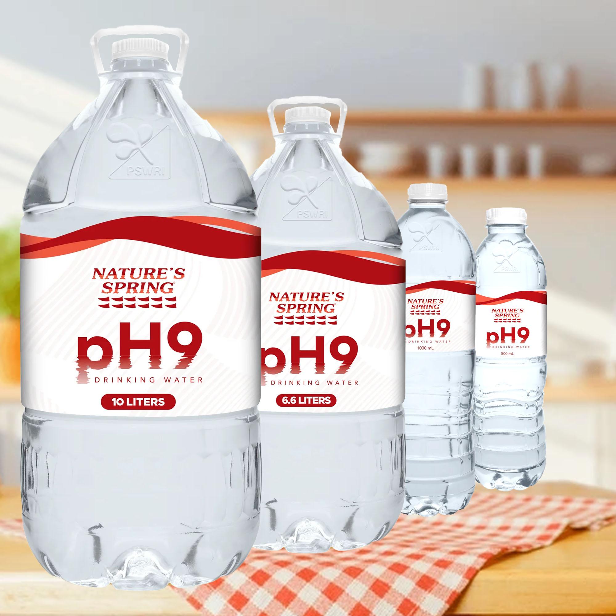 Natures Spring pH9 Drinking Water 10Liters♦ 6Liters ♦ 1Liter♦ 500ml ...